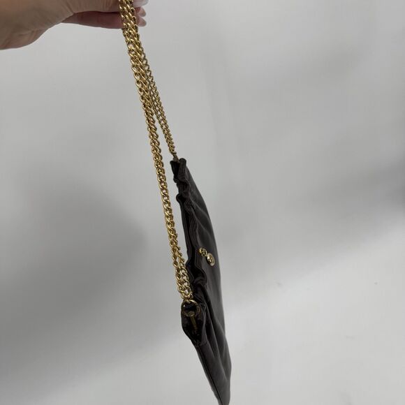 Ande Vintage Dark Brown Leather Shoulder Bag Gold Hardware Classic Designer - Picture 6 of 12